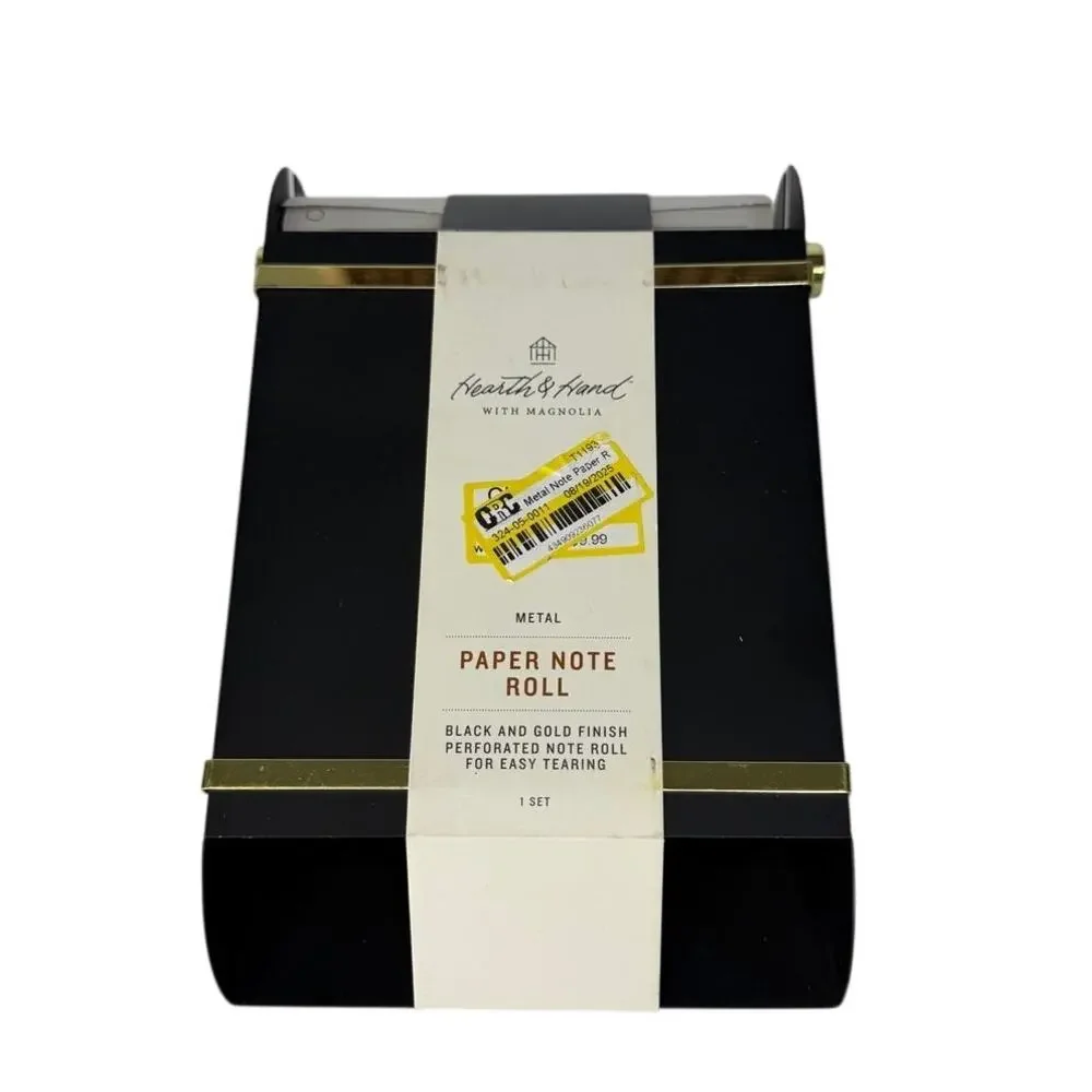 Hearth & Hand with Magnolia Metal Paper Note Roll Dispenser – Black & Gold